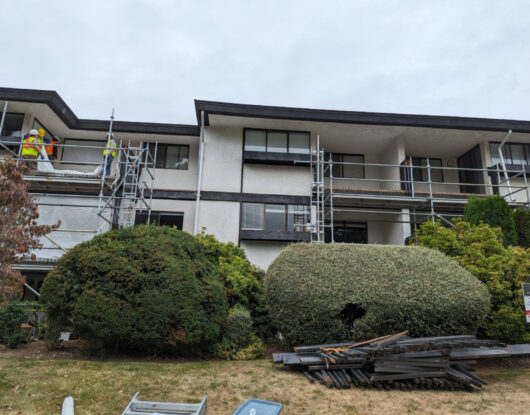 Balcony waterproofing with door and railing upgrade