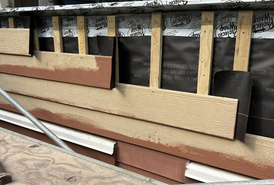 Wood facade cladding
