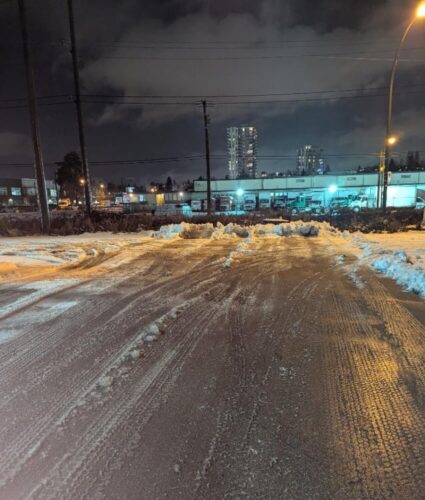 Commercial snow plowing in Vancouver