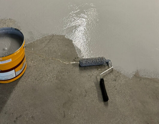 Garbage room floor coating and membrane works