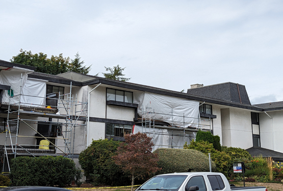 Balcony waterproofing membrane, doors and wooden railings replacement