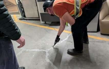 Concrete Crack Repairs in the Underground Parkade in Vancouver
