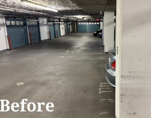 Parking garage traffic coating system upgrade in Vancouver