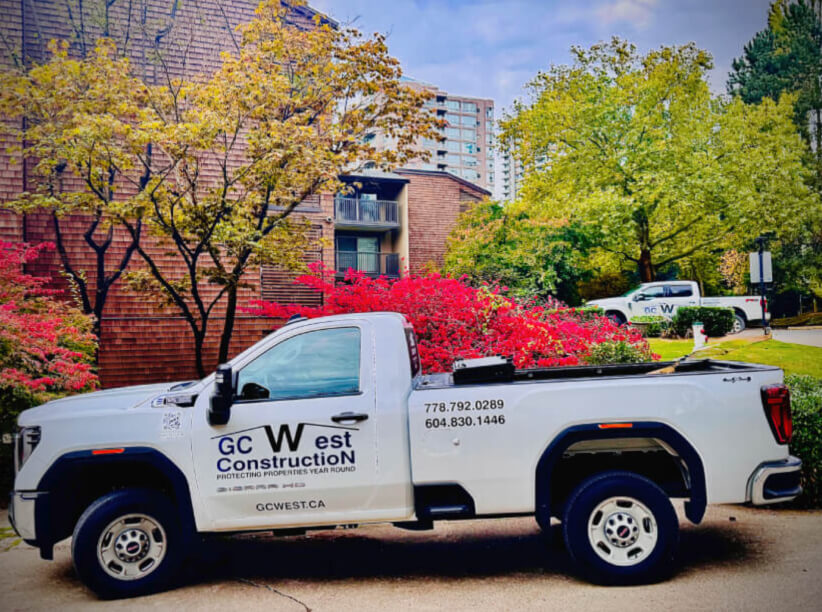 GC West Construction-logo-branded vehicle